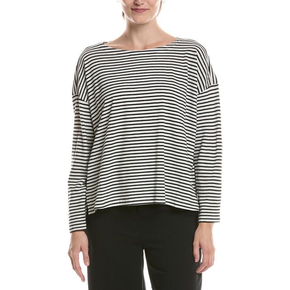 Eileen Fisher Womens  Bateau Neck Top, White